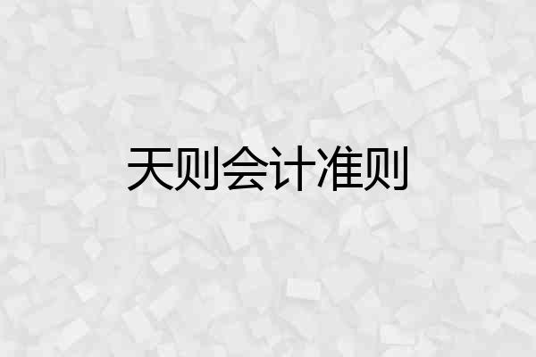 天则会计准则