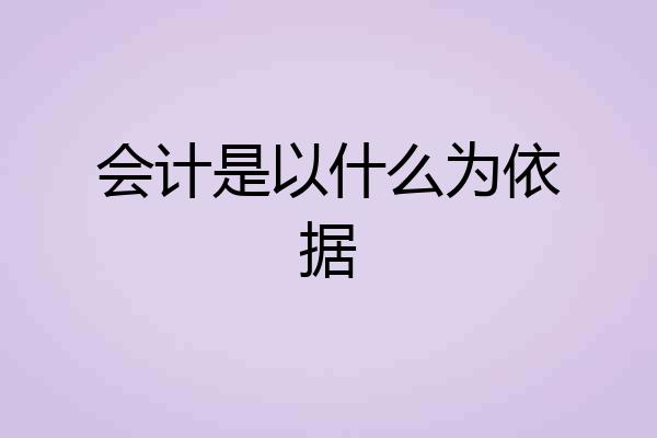 会计是以什么为依据