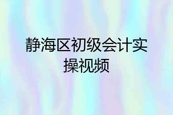 静海区初级会计实操视频