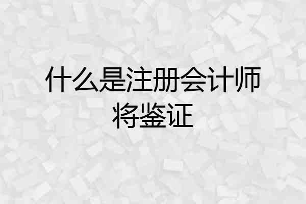 什么是注册会计师将鉴证