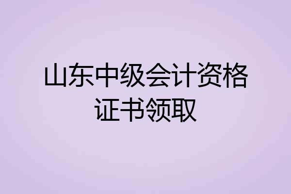 山东中级会计资格证书领取