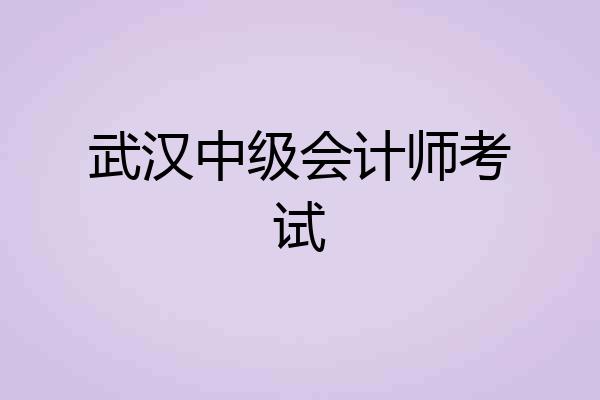 武汉中级会计师考试