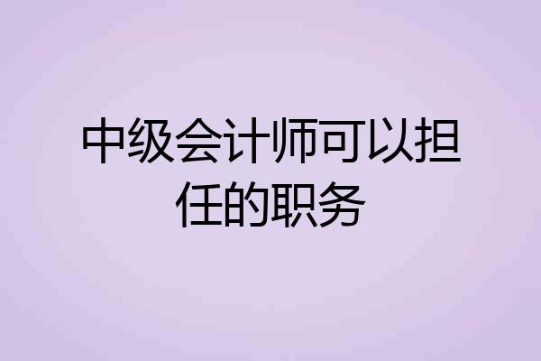 中级会计师可以担任的职务