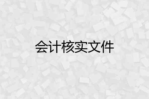 会计核实文件