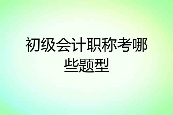 初级会计职称考哪些题型