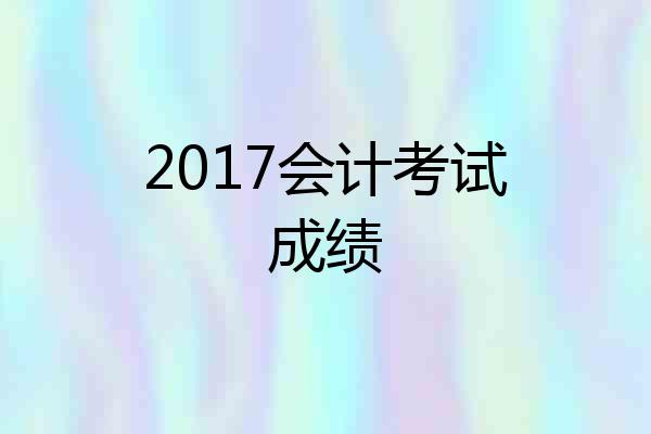 2017会计考试成绩