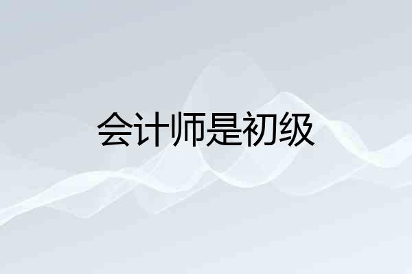 会计师是初级