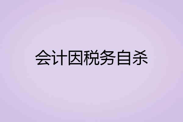 会计因税务自杀