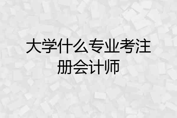 大学什么专业考注册会计师