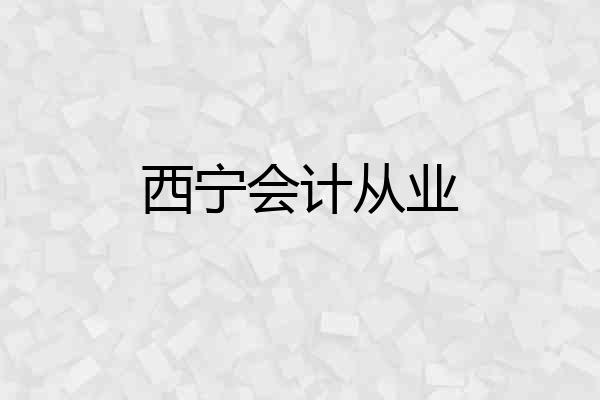 西宁会计从业