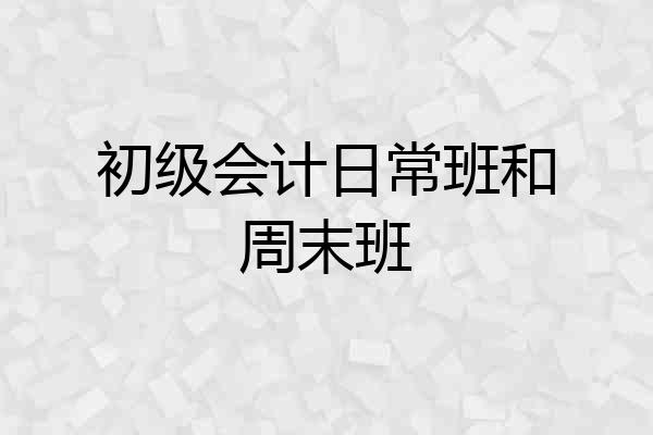 初级会计日常班和周末班