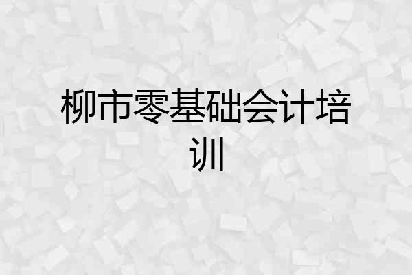 柳市零基础会计培训