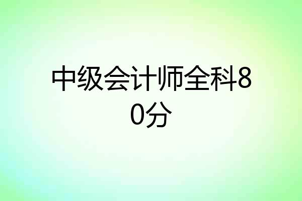 中级会计师全科80分