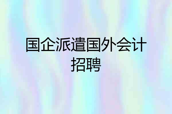 国企派遣国外会计招聘