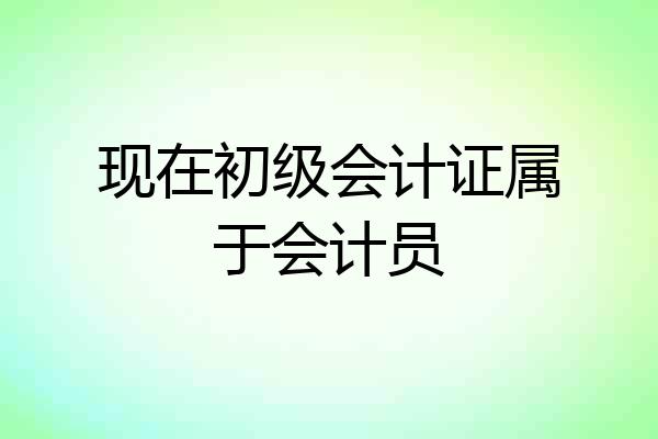 现在初级会计证属于会计员