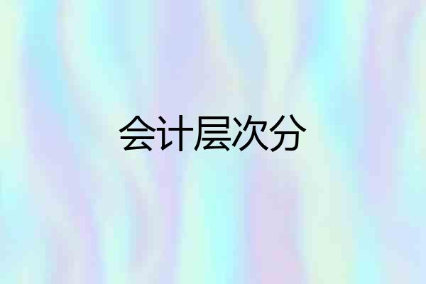 会计层次分