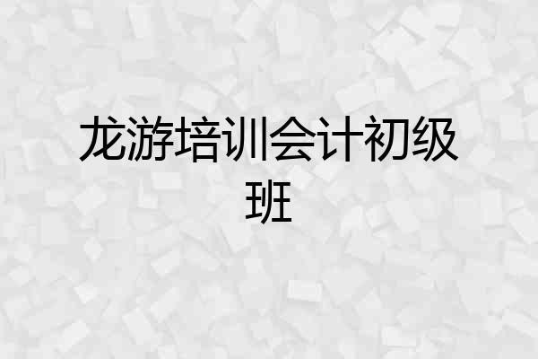 龙游培训会计初级班