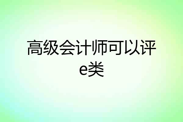 高级会计师可以评e类