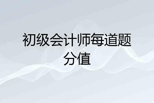 初级会计师每道题分值
