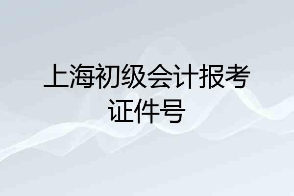 上海初级会计报考证件号