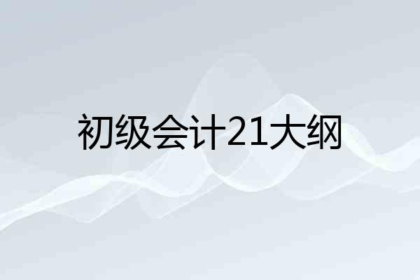 初级会计21大纲