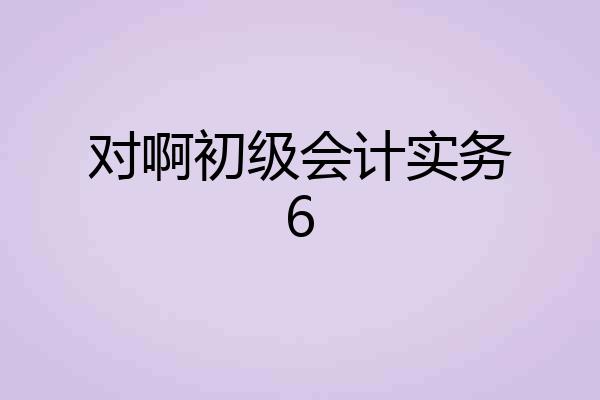 对啊初级会计实务6