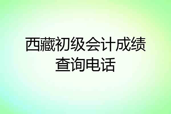 西藏初级会计成绩查询电话