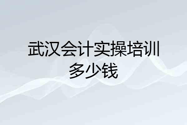 武汉会计实操培训多少钱