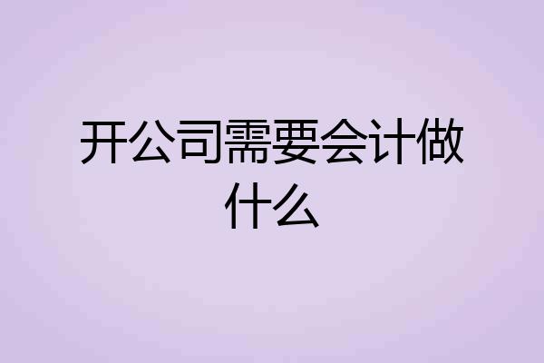 开公司需要会计做什么