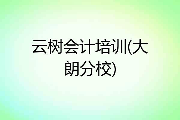 云树会计培训(大朗分校)