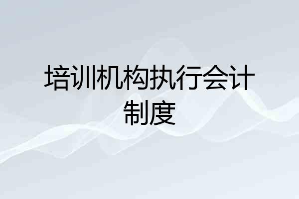 培训机构执行会计制度