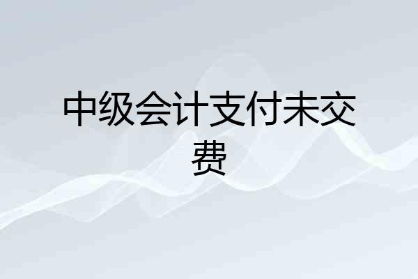 中级会计支付未交费