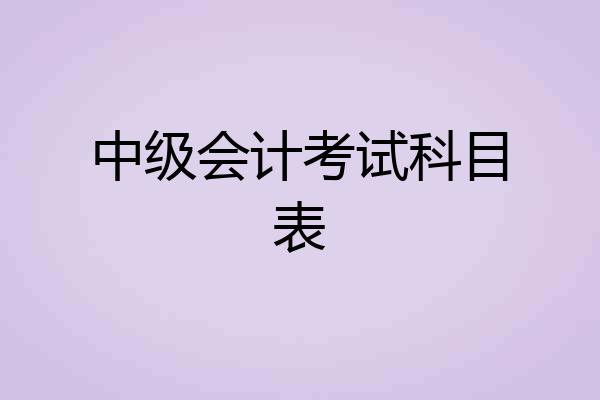 中级会计考试科目表