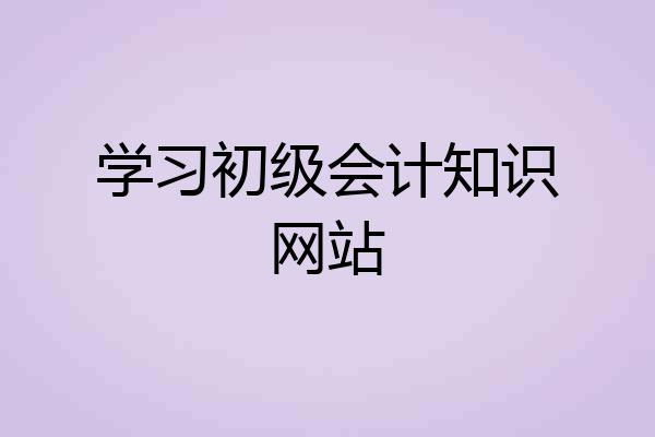 学习初级会计知识网站
