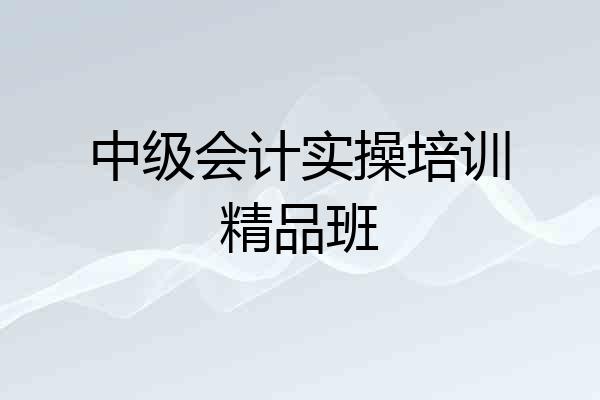 中级会计实操培训精品班