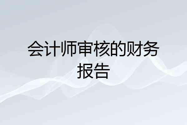 会计师审核的财务报告