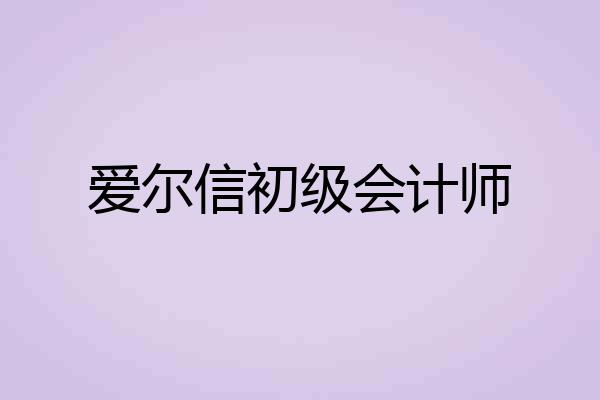 爱尔信初级会计师