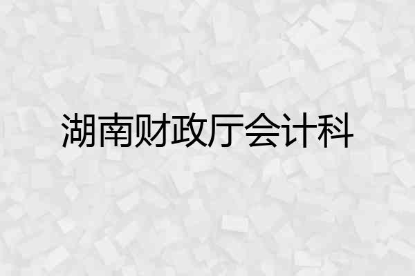湖南财政厅会计科