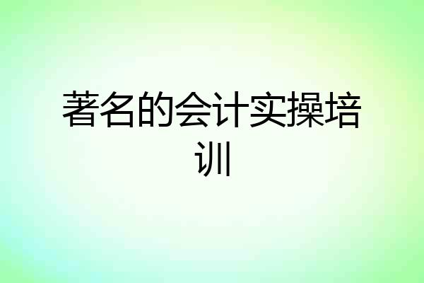 著名的会计实操培训