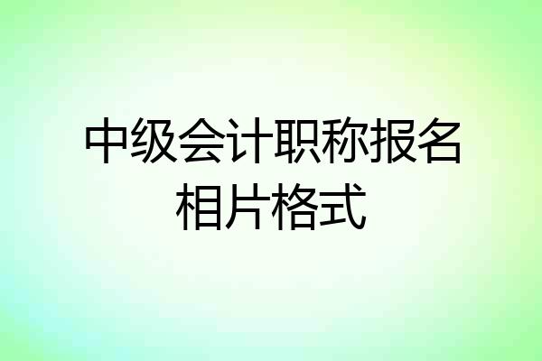 中级会计职称报名相片格式