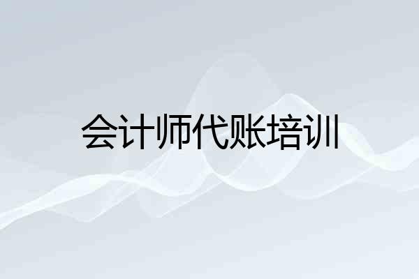 会计师代账培训