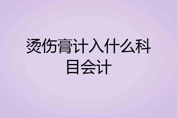 烫伤膏计入什么科目会计
