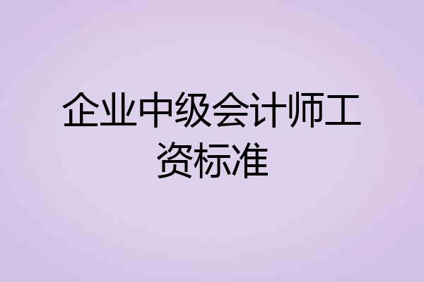 企业中级会计师工资标准
