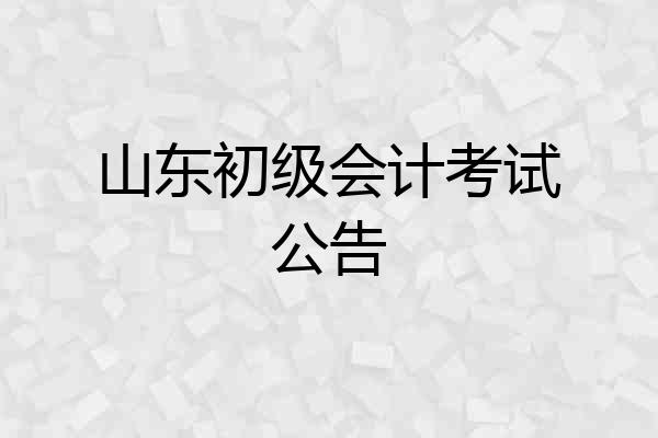 山东初级会计考试公告
