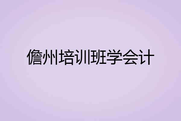 儋州培训班学会计