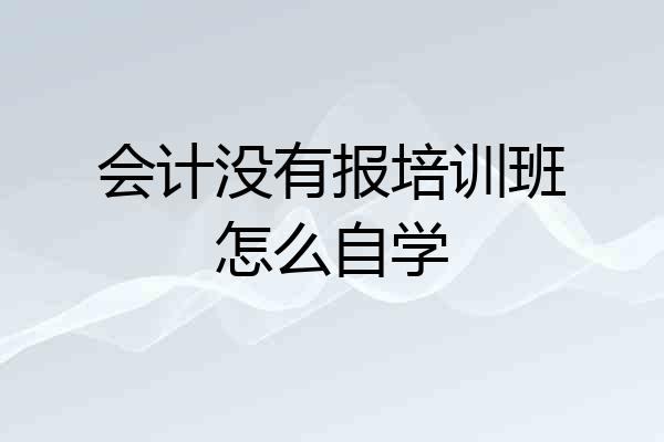 会计没有报培训班怎么自学