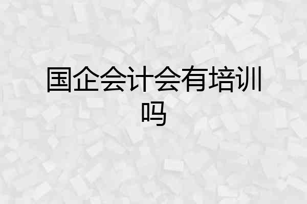 国企会计会有培训吗