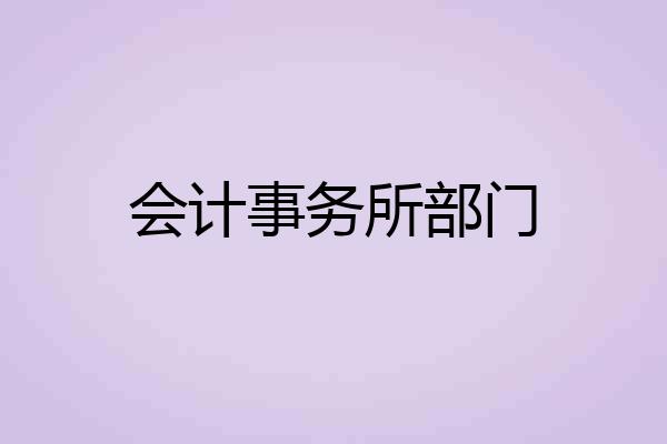 会计事务所部门