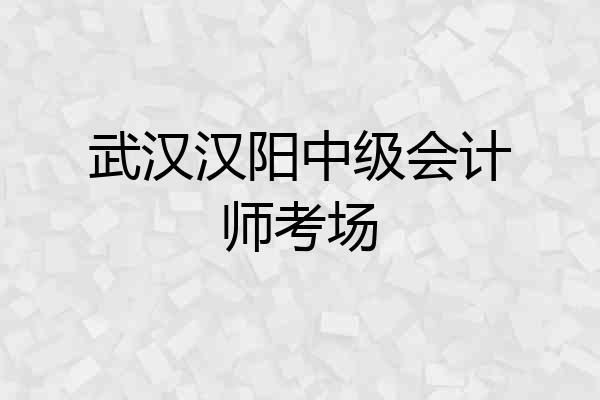 武汉汉阳中级会计师考场