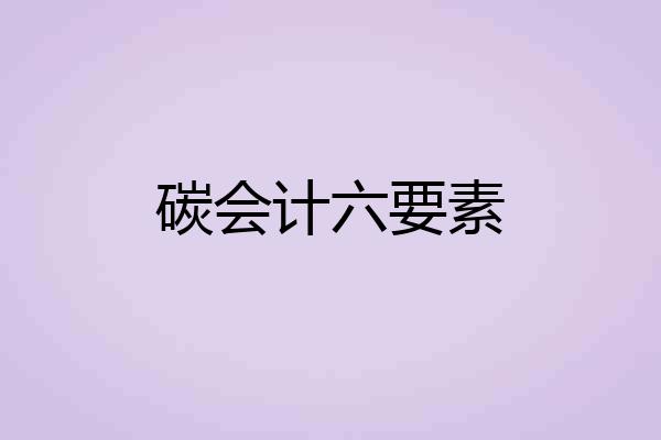 碳会计六要素